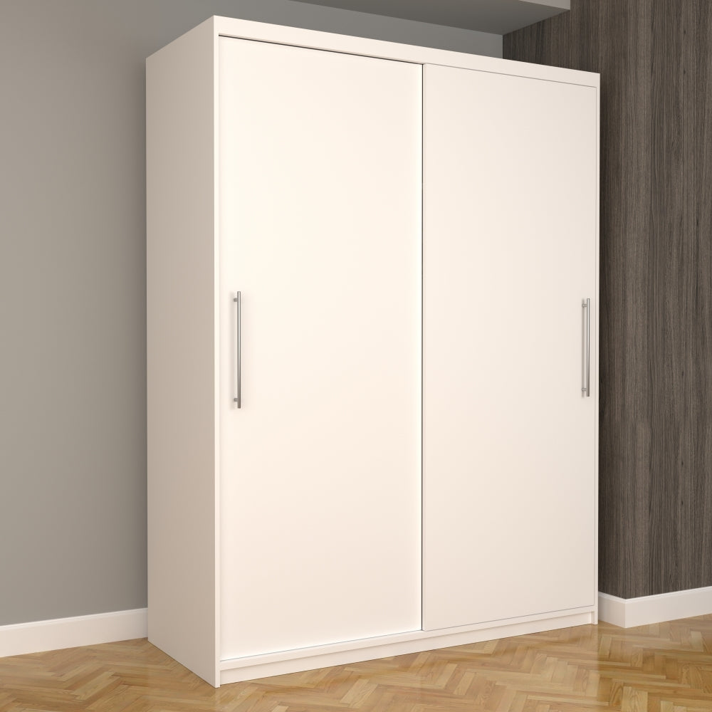 Dulap cu uși culisante alb modern de la Mobila Domardo, mobilier spațios pentru depozitare