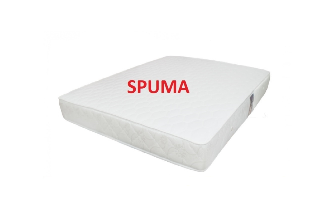Saltea spuma cu memorie Mobila Domardo albă cu design simplu și confort optim pentru odihnă