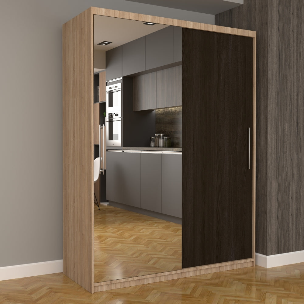 Dulap modern cu uși glisante și oglindă, design elegant Mobila Domardo pentru dormitor